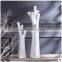Wholesale restaurant lobby decoration ceramic tall white floor vases for hotel decor