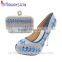 Wholesale rhinestone handmade shoe and bag set for party use