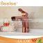 2015 low arc Rose Gold single handle basin faucet with water channel spout QL140409R