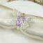 fashionable butterfly shape crystal metal alloy enamel napkin rings