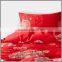 Reactive Printed Bedding Sets /red Base With Several Large Floral Print/panel Screen Printing/duvet Cover and Pillow Covers