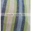 Linen green blue stripe fabric for garment