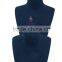 handmade diamond necklace display bust dark blue suede