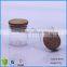 80ml small glass cosmetic jars, bamboo cosmetci packaging jars with seal ring