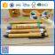 Cheap price best selling eco friendly promotional bamboo ball pen with colorful plastic clip