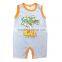 Summer infant clothing round neck sleeveless baby rompers cartoon print baby onesie