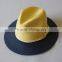 Double color stitching promotion panama hat wide brim hat with paper straw braid