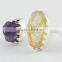 Rough Stone !! Ctrine & Amethyst !! Silver Gold Plated Ring, Handmade Silver Jewelry, Silver Jewelry