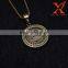 Stainless Steel 14K Yellow New Eye Freemason Masonic Round Rhinestone charms