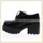 WOMENS LADIES CHUNKY CLEATED PLATFORM MID BLOCK HEEL ANKLE CASUAL SHOES