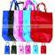 210D Orange Polyester Fodable Reusable Shopping Bag