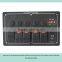 Aluminum LED Waterproof Marine Rocker Switch Panels Fuse Holders With Voltmeter