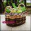 oval unpeeled and peeled mixed with two rattan ears flower baskets pot