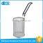 S/S 201 PVC Handle Polished Cylindrical Mesh Strainers Mini Pasta Basket