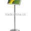 T shaped height adjustable customized logo metal POP tabletop poster display stand