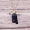 Natural Black Tourmaline Druzy Pendant Simple Design Jewelry Pendant For Men or Women