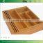 DT020/ Bamboo Drawer Organizer Expendable Bamboo Tray with Adjustable Dividers Eliminate Clutter