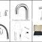 Multifunctional kitchen Two handle rim mounted upper faucet