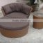 Round Sectional Daybed Sofa Set Poly Rattan
