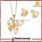 Stainless Steel Gold Plated Jewelry Sets with Butterfly Pendant