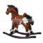 Qaba 24" Plush Ride On Rocking Horse with Sound - Dark Brown/White