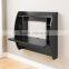 Wood Wall Mounted Floating Desk With Storage-Black