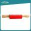 Toprank Wholesale Bakeware Tool Food Grade Silicone Rolling Pin Non-stick Wooden Handle Kids Rolling Pin