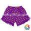 Small Pink Gold Dots running shorts pom pom girls ruffle shorts