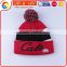 100% Acrylic Jacquard Knitted Hat Wither Embroidery CC Beanie
