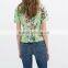 New round-neck joint wavy printing top