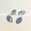 wholesale navette shape glass flat back sew on pendant with holes for jewelry accessories