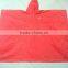 Waterproof Red Reusable 100% PVC Rain Poncho