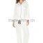 White plain button up satin pajamas