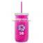 USA Made 27 oz Tritan Mason Jar With Screw-On Lid and Digital Imprint - measurements molded into side of jar