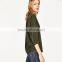 2017 OEM SpringButtoned Cuffs and Elbow-length sleeves Polo Neck Shirt