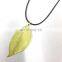 2017 New Colors Fashion Women Gold Natural Real Leaf Pendant Necklace