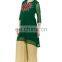 Woman ethnic 100% polyester georgette tunic with lining round neck