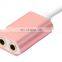 3.5mm Dual Double Jack Splitter Audio Share Music Cable Adapter for Earphone