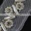 Factory direct pearl and rhinestone fower mesh Lace Trims