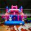 Movable princess pink inflatable kids play bouncy castle for sale
