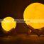 Christmas gift 3 color night light LED 3D printing moon lamp with usb charging creative holiday decor lamp