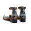 women beautiful latest design snake printed  high stacked heels ankle strap leather sandals shoes