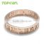 Topearl Jewelry Stainless Steel Bangle Classic Roman Numeral Bangle Rose Gold Bangle MEB401