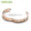 Topearl Jewelry Stainless Steel Bangle Classic Roman Numeral Bangle Rose Gold Bangle MEB401