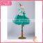 Light Gauze viridity ribbon beautification knee skirt fluffy voile girl's dress children frocks designs