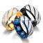 Fashion Gold Wave Pattern Wedding Infinity Ring Titanium Steel Couple Rings Men and Women Engagement Jewelry Gifts