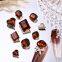 30 mesh red Maillard nail accessories, coffee resin butterfly frozen through camellia, autumn and winter nail diamonds