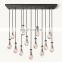 Modern Minimalist Creative Line RAIN Rectangular Glass Chandelier Ceiling Living Room Bedroom Dining Decorative Chandelier