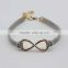 2016 New Design 8 Infinity Charm Wrap Strand Leather Bracelet 100% Handmade