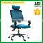 blue-green mesh task chair with adjust headrest H-M04-ABU